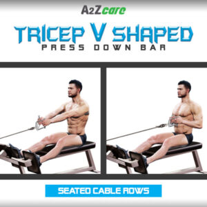 a2zcare double d row handle v shaped bar tricep rope rotating bar machine cable attachment